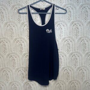 PINK by Victoria's Secret Navy Blue Racerback Tank Top Super Soft Size S
